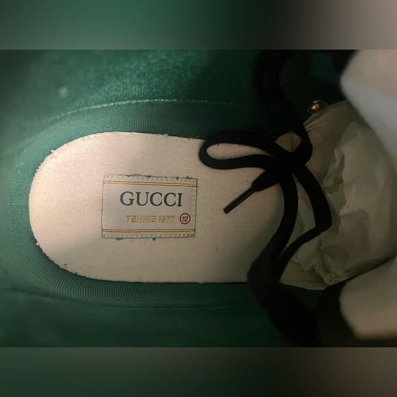 New Gucci Tennis 1977  GG Supreme Denim High Sneaker Shoes Size UK 12 / US 12.5 - Picture 16 of 16
